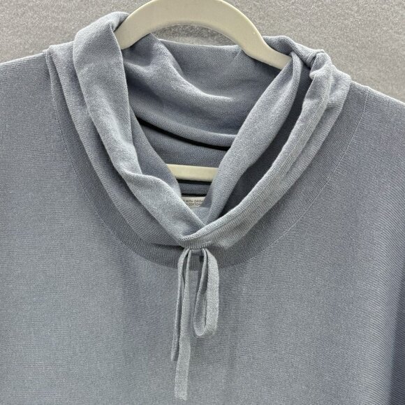 Pure‎ Jill J Jill Blue Organic Cotton Cashmere Cowl Neck Dolman Sleeve Large - Picture 2 of 10